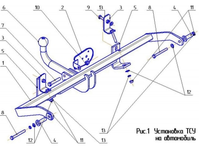 Фаркоп Avtos для Renault Kangoo 1998-2008