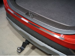 Накладка на задний бампер шлифованный лист для Hyundai Santa Fe № HYUNSF18-06
